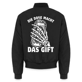 Bier - Die Dose macht das Gift | Wortspiel - Unisex Bomberjacke - Schwarz - Hinten - AI Model Male 185 light (185cm)