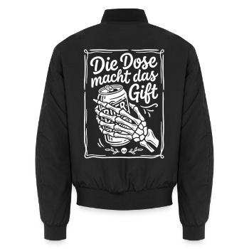 Bier - Die Dose macht das Gift | Wortspiel - Unisex Bomberjacke - Schwarz - Hinten - AI Model Male 185 light (185cm)