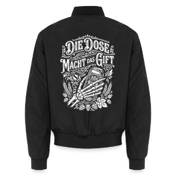 Bier - Die Dose macht das Gift | Wortspiel - Unisex Bomberjacke - Schwarz - Hinten - AI Model Male 185 light (185cm)