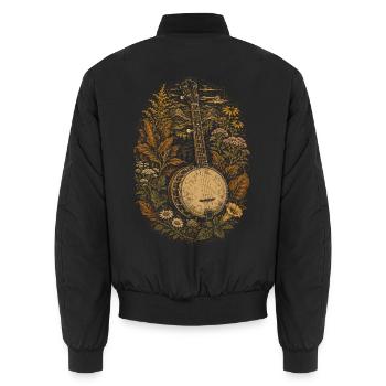 Bluegrass Musik - Unisex Bomberjacke - Schwarz - Hinten - AI Model Male 185 light (185cm)
