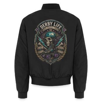 Roller Derby - Unisex Bomberjacke - Schwarz - Hinten - AI Model Male 185 light (185cm)