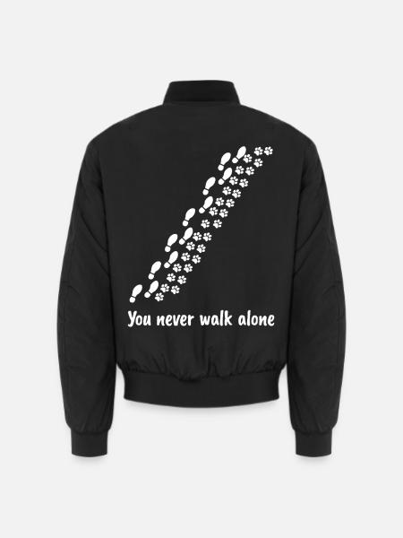 You Never Walk Alone Pfotenabdrücke - Unisex Bomberjacke - Schwarz