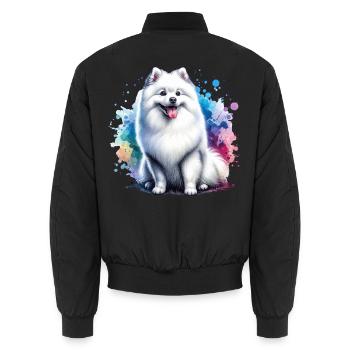 Spitz Zwergspitz Geschenk - Unisex Bomberjacke - Schwarz - Hinten - AI Model Male 185 light (185cm)