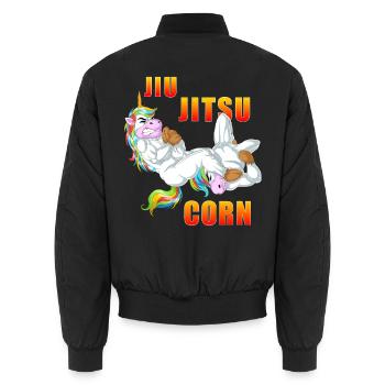 Jiu-Jitsu-Einhorn - Unisex Bomberjacke - Schwarz - Hinten - AI Model Male 185 light (185cm)