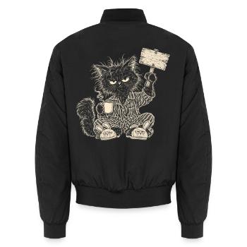 MONTAG? ICH MACHE DAS NUR UNTER PROTEST - Unisex Bomberjacke - Schwarz - Hinten - AI Model Male 185 light (185cm)