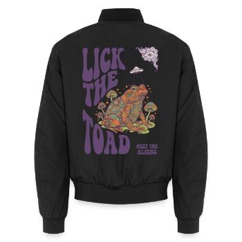Psychedelisches Musikfestival Lick The Toad Meet The The - Unisex Bomberjacke - Schwarz - Hinten - AI Model Male 185 light (185cm)