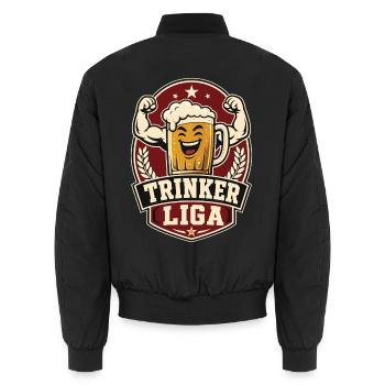 Trinker Liga - Unisex Bomberjacke - Schwarz - Hinten - AI Model Male 185 light (185cm)