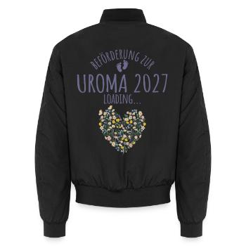 Wildblumen Herz Beförderung zur Uroma 2027 loading - Unisex Bomberjacke - Schwarz - Hinten - AI Model Male 185 light (185cm)
