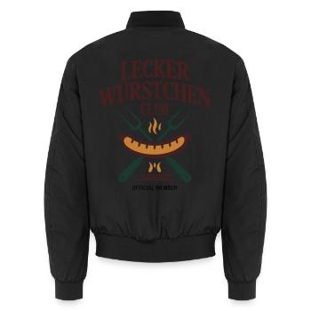 Würstchen Club Bratwurst Grillen JGA Grillmeister - Unisex Bomberjacke - Schwarz - Hinten - AI Model Male 185 light (185cm)
