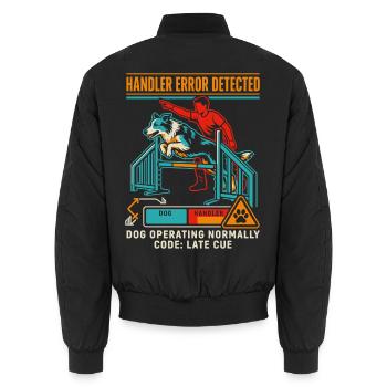 Hundesport Fehler im Parcours - Unisex Bomberjacke - Schwarz - Hinten - AI Model Male 185 light (185cm)