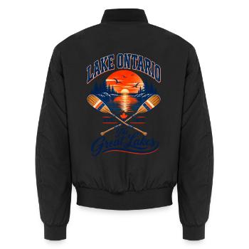 Lake Ontario Great Lakes - Unisex Bomberjacke - Schwarz - Hinten - AI Model Male 185 light (185cm)