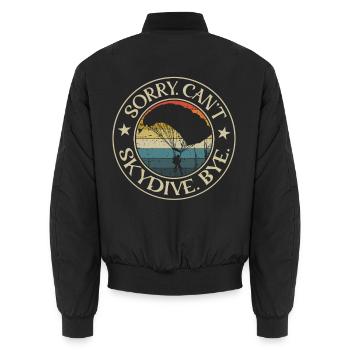 Fallschirmspringer Sorry Can't Skydive Bye - Unisex Bomberjacke - Schwarz - Hinten - AI Model Male 185 light (185cm)