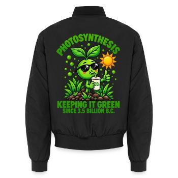 Retro Sprout Photosynthese - Unisex Bomberjacke - Schwarz - Hinten - AI Model Male 185 light (185cm)