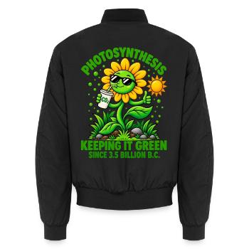 Sonnenblumen-Retro-Photosynthese - Unisex Bomberjacke - Schwarz - Hinten - AI Model Male 185 light (185cm)