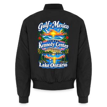 Gulf of Mexico Lake Ontario Kennedy Center - Unisex Bomberjacke - Schwarz - Hinten - AI Model Male 185 light (185cm)