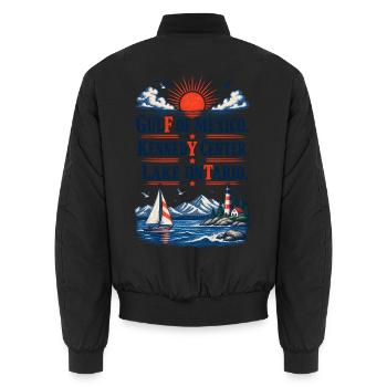 Gulf of Mexico Kennedy Center Lake Ontario Vintage - Unisex Bomberjacke - Schwarz - Hinten - AI Model Male 185 light (185cm)