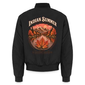 Indian Summer | Explore Nature | Herbstzeit - Unisex Bomberjacke - Schwarz - Hinten - AI Model Male 185 light (185cm)