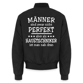 Haustechniker Männer - Unisex Bomberjacke - Schwarz - Hinten - AI Model Male 185 light (185cm)