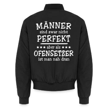 Ofensetzer Männer - Unisex Bomberjacke - Schwarz - Hinten - AI Model Male 185 light (185cm)