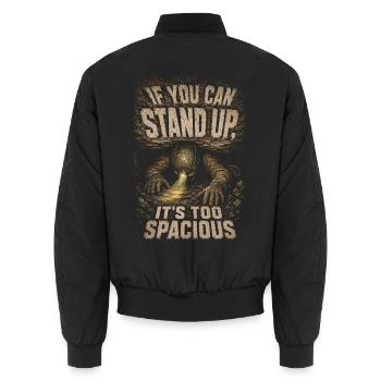 Höhlenforschung Spelunking Cave Explorer - Unisex Bomberjacke - Schwarz - Hinten - AI Model Male 185 light (185cm)