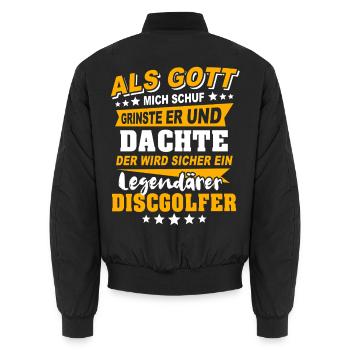 Discgolfer Discgolf - Unisex Bomberjacke - Schwarz - Hinten - AI Model Male 185 light (185cm)