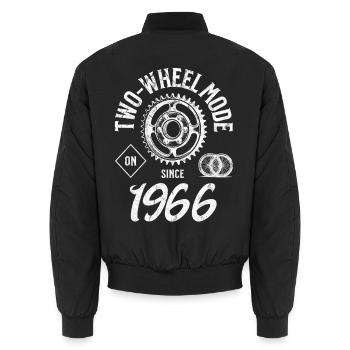 Motorradfahrer & Radfahrer 1966 Geburtstag Idee  - Unisex Bomberjacke - Schwarz - Hinten - AI Model Male 185 light (185cm)