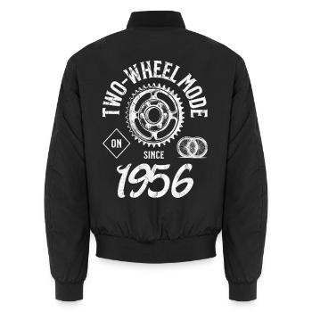 Motorradfahrer & Radfahrer 1956 Geburtstag Idee  - Unisex Bomberjacke - Schwarz - Hinten - AI Model Male 185 light (185cm)