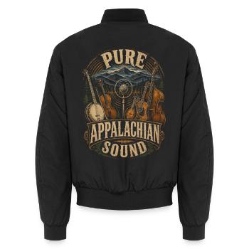 Bluegrass Musik Pure Appalachian Sound - Unisex Bomberjacke - Schwarz - Hinten - AI Model Male 185 light (185cm)