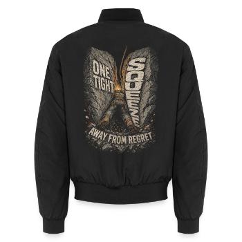 Höhlenforschung Spelunking Cave Explorer - Unisex Bomberjacke - Schwarz - Hinten - AI Model Male 185 light (185cm)