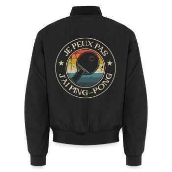 Ich Kann Nicht Habe Ping-Pong Tischtennis-Spieler - Unisex Bomberjacke - Schwarz - Hinten - AI Model Male 185 light (185cm)