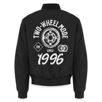 Motorradfahrer & Radfahrer 1996 Geburtstag Idee  - Unisex Bomberjacke - Schwarz - Hinten - AI Model Male 185 light (185cm)