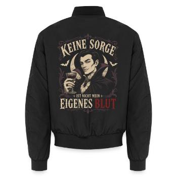 Vampir Spruch Nicht mein eigenes Blut Shirt - Unisex Bomberjacke - Schwarz - Hinten - AI Model Male 185 light (185cm)