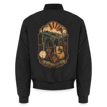 Bluegrass Musik - Unisex Bomberjacke - Schwarz - Hinten - AI Model Male 185 light (185cm)