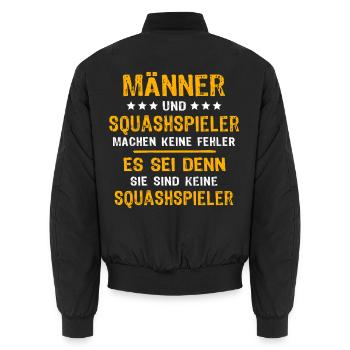 Squashspieler Squash - Unisex Bomberjacke - Schwarz - Hinten - AI Model Male 185 light (185cm)