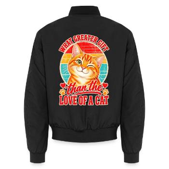 What Greater Gift Than The Love Of A Cat - Unisex Bomberjacke - Schwarz - Hinten - AI Model Male 185 light (185cm)
