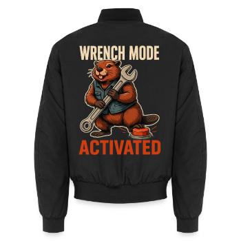 Schrauber-Biber - Unisex Bomberjacke - Schwarz - Hinten - AI Model Male 185 light (185cm)