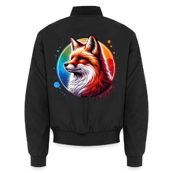 Rotfuchs Fuchs Fox - Unisex Bomberjacke - Schwarz - Hinten - AI Model Male 185 light (185cm)
