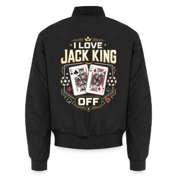 I Love Jack King Pokershirt - Unisex Bomberjacke - Schwarz - Hinten - AI Model Male 185 light (185cm)