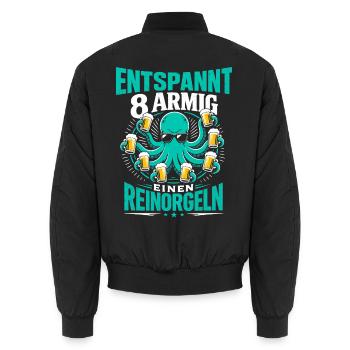 Achtarmig Saufen Party Malle - Unisex Bomberjacke - Schwarz - Hinten - AI Model Male 185 light (185cm)