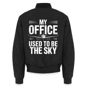 Retired Pilot My Office Used To Flight Instructor - Unisex Bomberjacke - Schwarz - Hinten - AI Model Male 185 light (185cm)