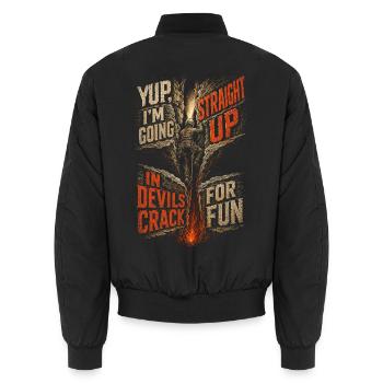 Höhlenforschung Devils Crack For Fun - Unisex Bomberjacke - Schwarz - Hinten - AI Model Male 185 light (185cm)