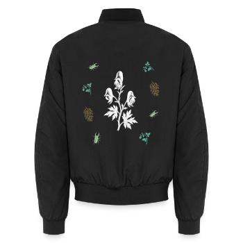 Giftpflanzenring – Botanische Kunst - Unisex Bomberjacke - Schwarz - Hinten - AI Model Male 185 light (185cm)