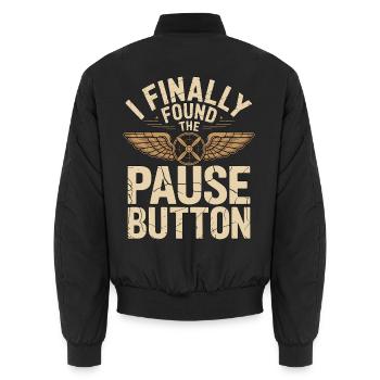Retired Pilot I Finally Found Flight Instructor - Unisex Bomberjacke - Schwarz - Hinten - AI Model Male 185 light (185cm)