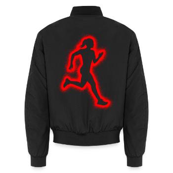 Laufen Läuferin Joggen Kinder Mädchen Damen Lauf - Unisex Bomberjacke - Schwarz - Hinten - AI Model Male 185 light (185cm)