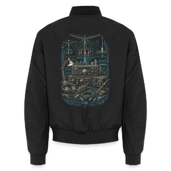 Amateurfunk Amateurfunker - Unisex Bomberjacke - Schwarz - Hinten - AI Model Male 185 light (185cm)