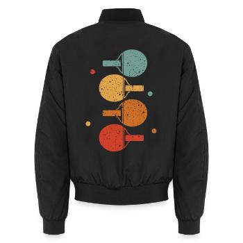 Vintage Tischtennisschläger Für Ping-Pong Spieler - Unisex Bomberjacke - Schwarz - Hinten - AI Model Male 185 light (185cm)