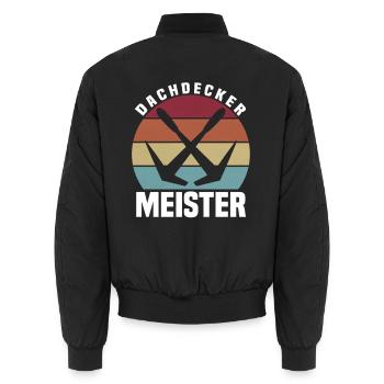 Dachdecker Meister - Unisex Bomberjacke - Schwarz - Hinten - AI Model Male 185 light (185cm)