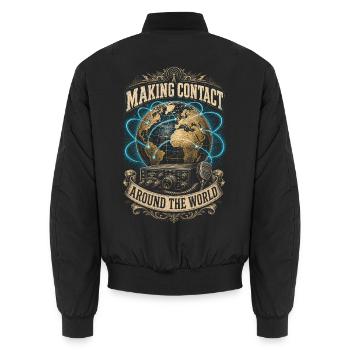 Amateurfunk Amateurfunker - Unisex Bomberjacke - Schwarz - Hinten - AI Model Male 185 light (185cm)
