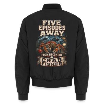 Alaska Königskrabben Five Episodes Away - Unisex Bomberjacke - Schwarz - Hinten - AI Model Male 185 light (185cm)