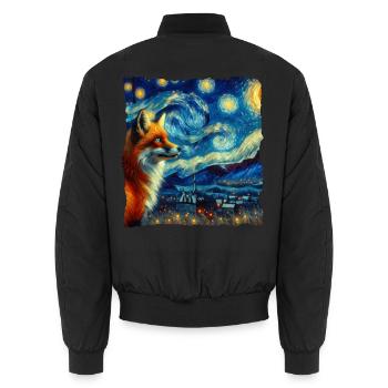 Rotfuchs Fuchs Starry Night - Unisex Bomberjacke - Schwarz - Hinten - AI Model Male 185 light (185cm)
